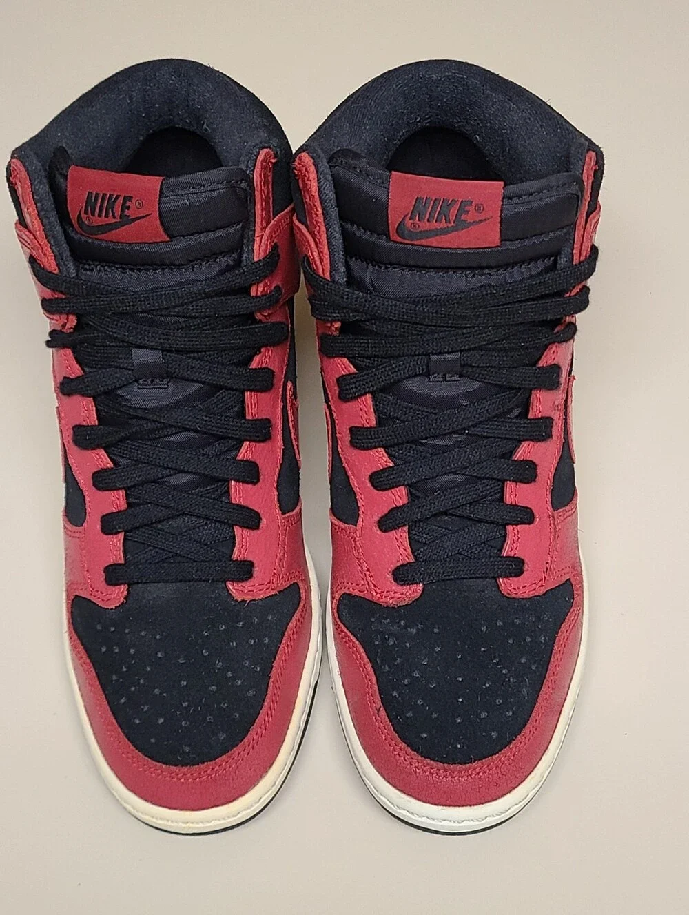 Nike Dunk Sky Hi Essentials Bred hidden wedge skateboard sneakers size 8